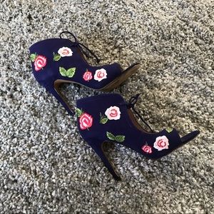 Betsy Johnson Embroidered Stilettos